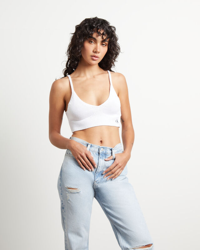 Knitted Bralette in Bright White, hi-res image number null