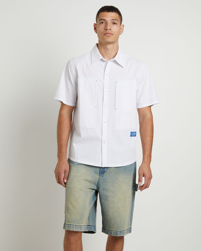 Cliff Short Sleeve Shirt in White, hi-res