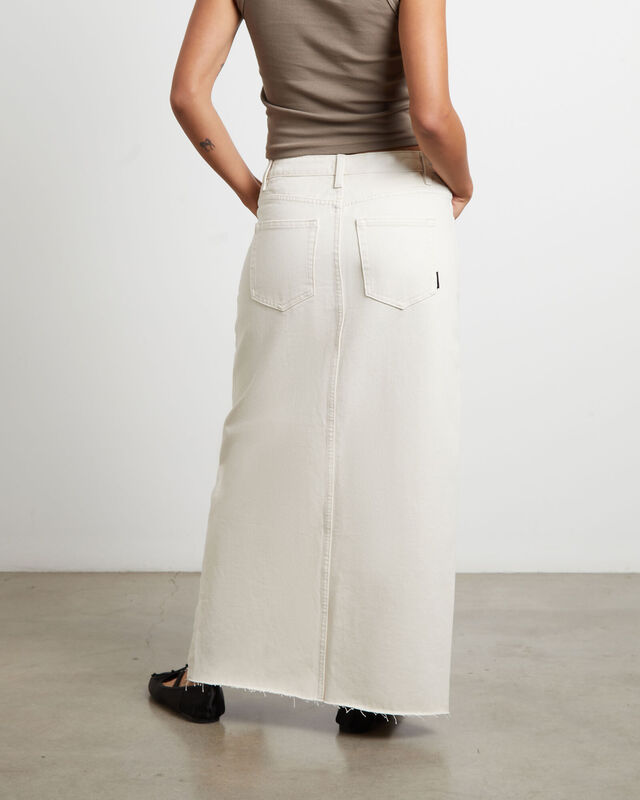 Eva Maxi Denim Skirt in Chalk, hi-res image number null