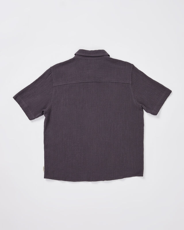 Teen Boys Louie Short Sleeve Shirt in Black, hi-res image number null