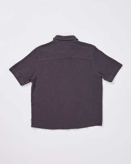 Teen Boys Louie Short Sleeve Shirt in Black