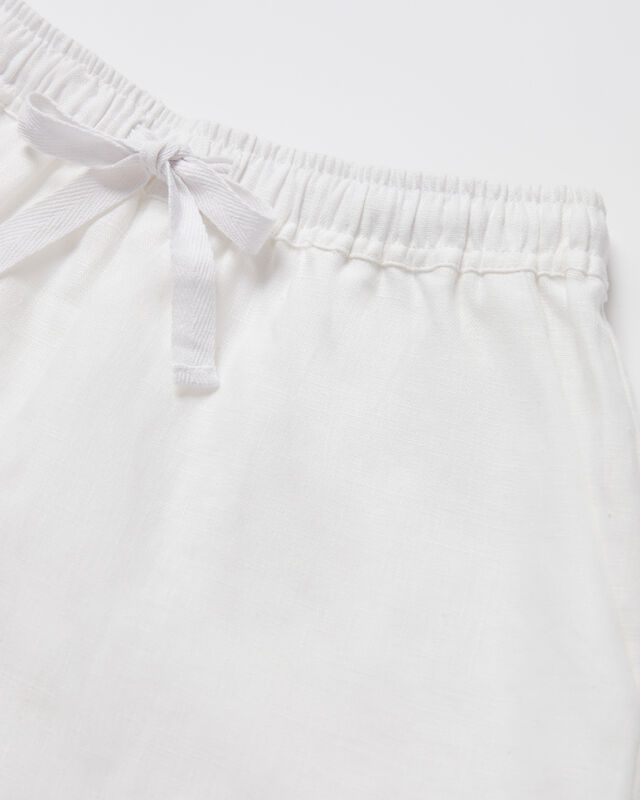 Teen Girls Tide Linen Shorts in White, hi-res image number null