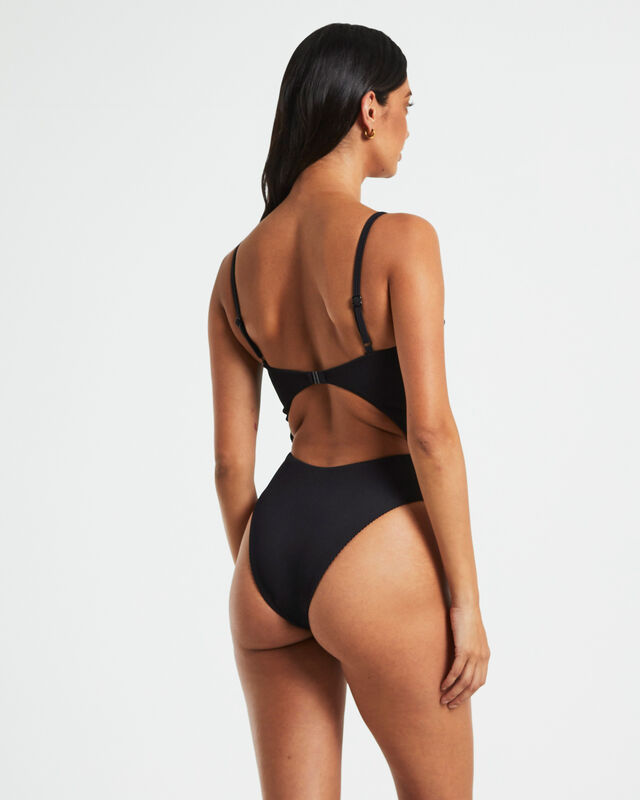 Rib Underwire One Piece in Black, hi-res image number null