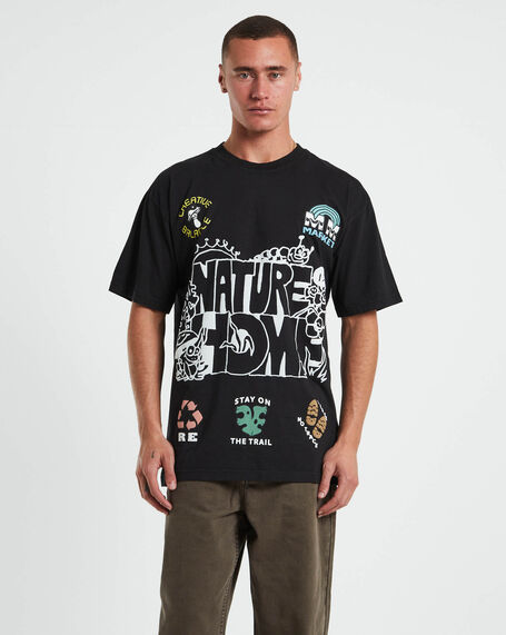 Nature Is Home Short Sleeve T-Shirt in Vintage Black