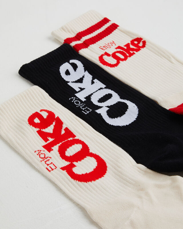 Coke Sneaker Socks 3 Pack Gift Can, hi-res image number null