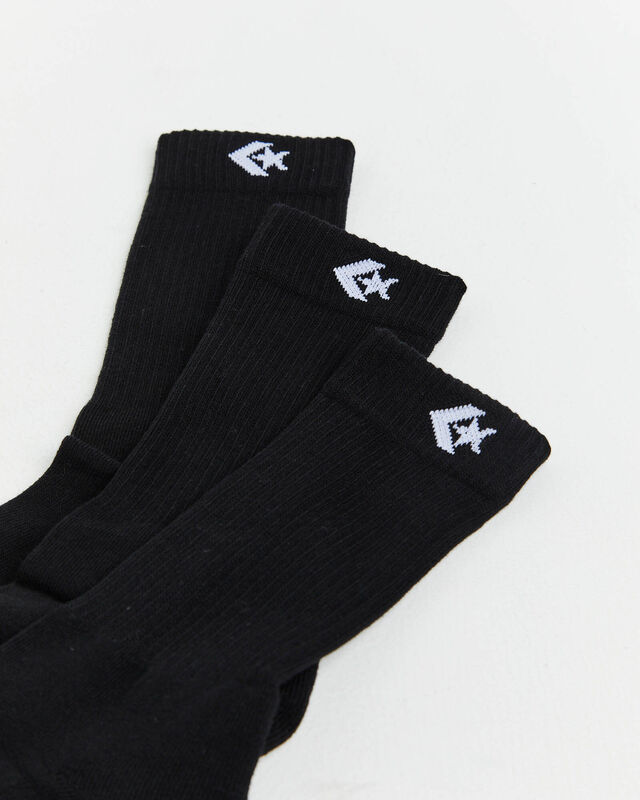 Star Chevron Crew Socks 3 Pack in Black, hi-res image number null