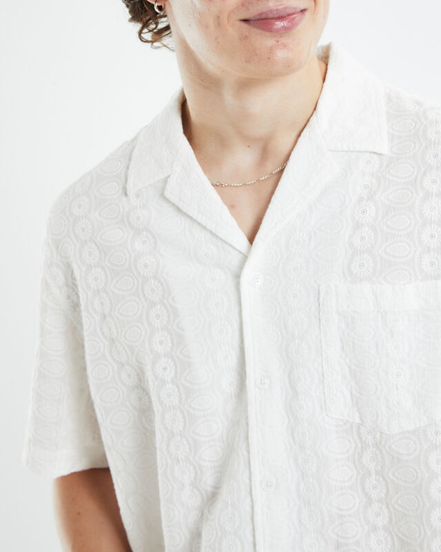 Montell Short Sleeve Resort Shirt White, hi-res image number null