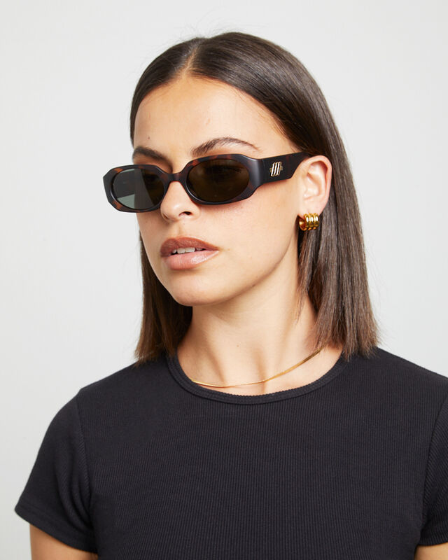 LE SPECS Shebang Matte Tort Sunglasses in Khaki Mono
