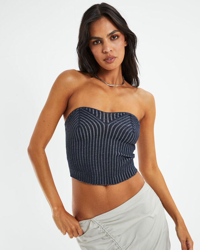 Sinan Tube Top Two Tone Navy, hi-res image number null