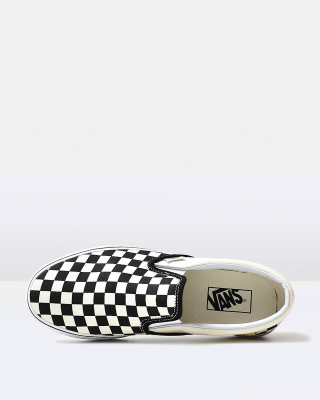 Classic Slip On Checkerboard Sneakers Black/White, hi-res image number null