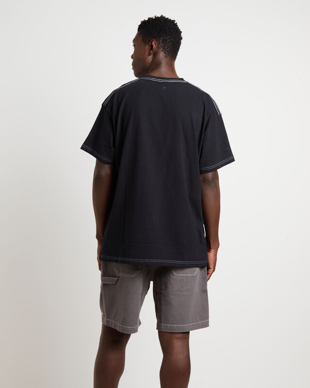 Contrast Devo Short Sleeve T-Shirt in Washed Black, hi-res image number null