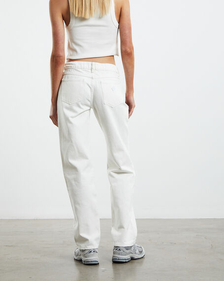 A 99 Low Straight Jeans Washed White