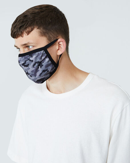 Fitted Camo Face Mask Black