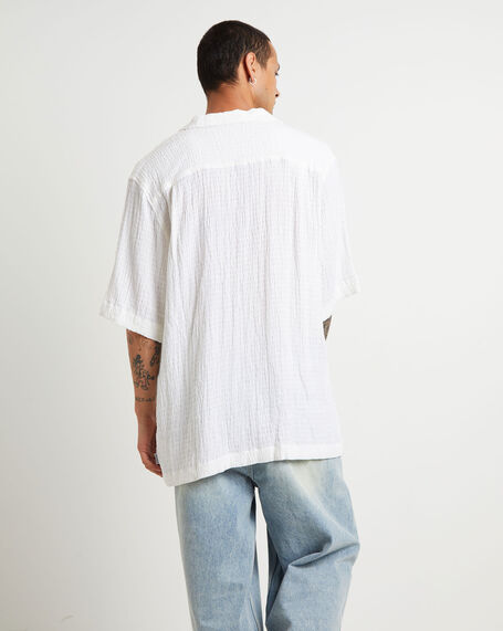Calm Hemp Cuban Short Sleeve Shirt in White