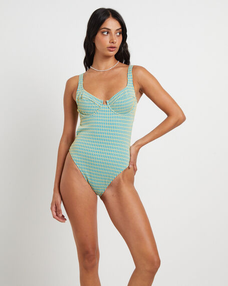 Clueless Plaid Underwire One Piece in Assorted