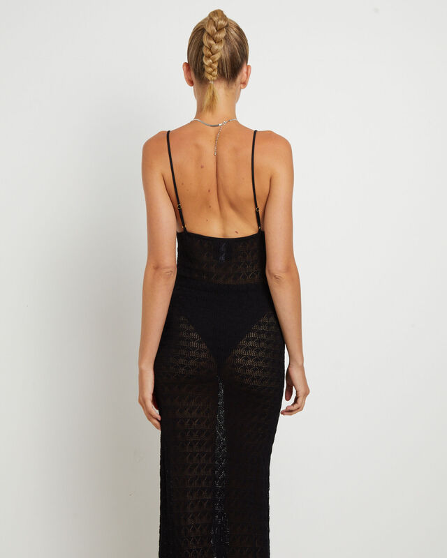Eleanor Lace Knit Maxi Dress in Black, hi-res image number null