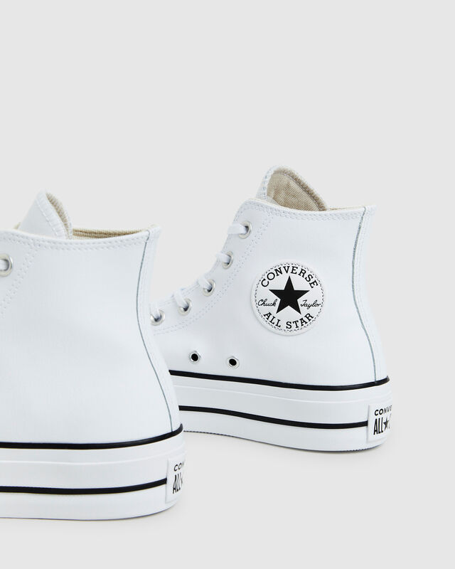Chuck Taylor All Star Leather Platform Hi Top Sneakers White, hi-res image number null