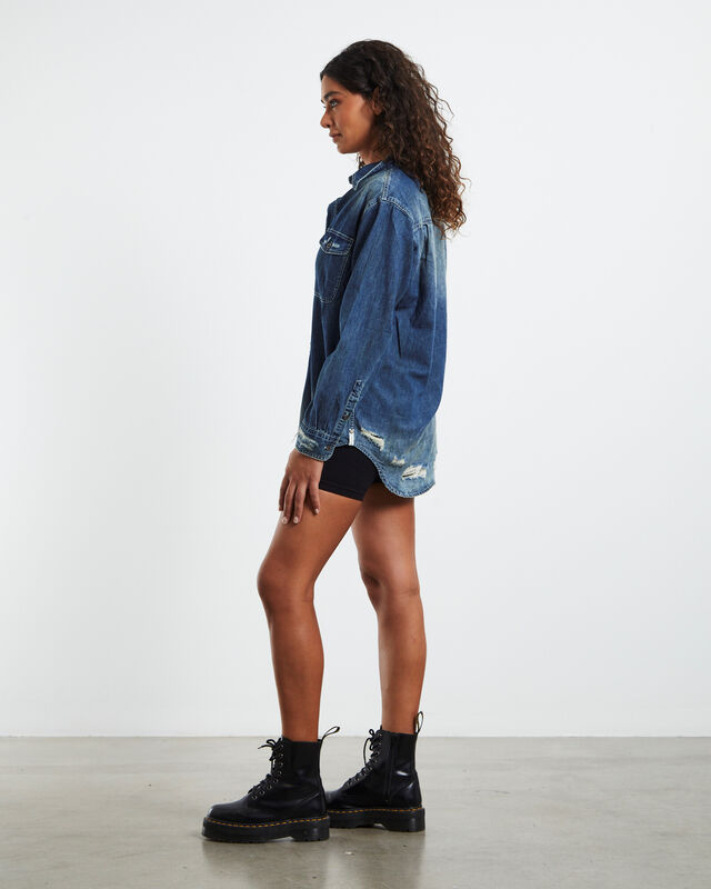Classic Everyday Denim Shirt Used Blue, hi-res image number null