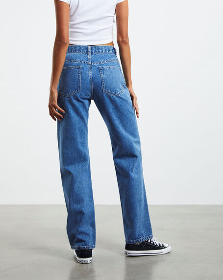 Emmy Low Rise V-Waist Straight Jeans Bright Blue