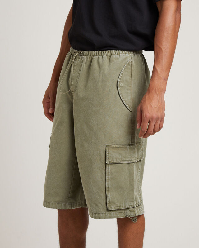 Shallows Cargo Jort Shorts in Khaki, hi-res