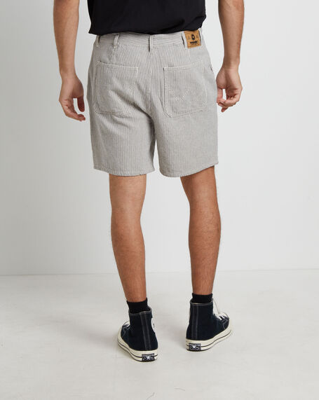 Slacker Worker Shorts in Olive Stripe