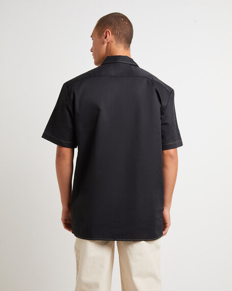 1574 Contrast Short Sleeve Shirt in Black