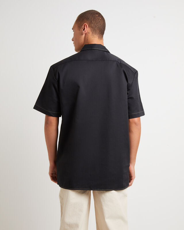 1574 Contrast Short Sleeve Shirt in Black, hi-res image number null