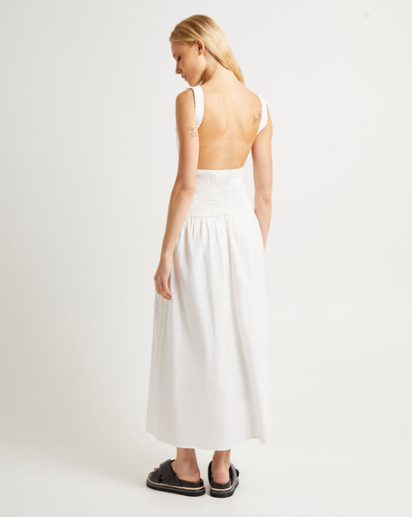 Hally Linen Maxi Dress White