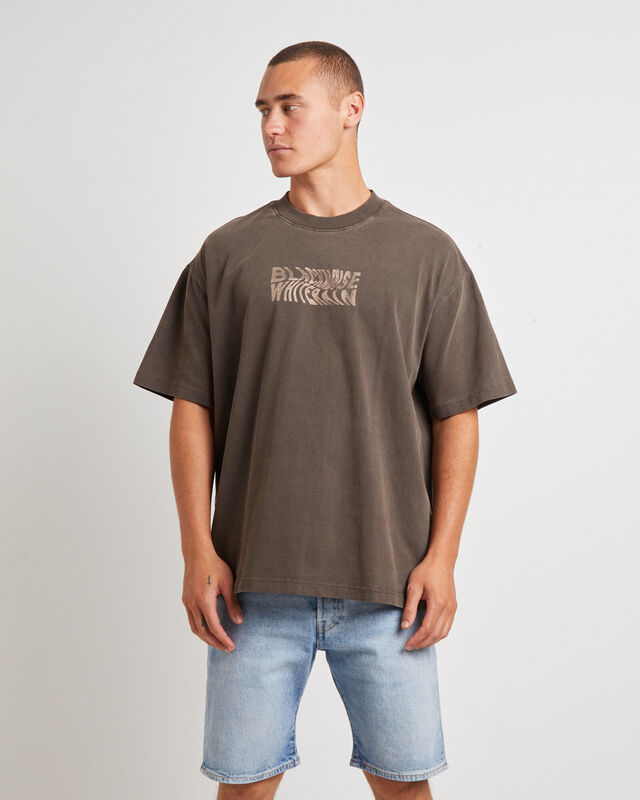 Warped Short Sleeve T-Shirt in Umber Brown, hi-res image number null
