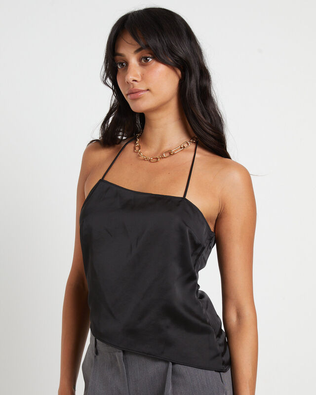 Suki Silky Asymmetric Top in Black, hi-res image number null