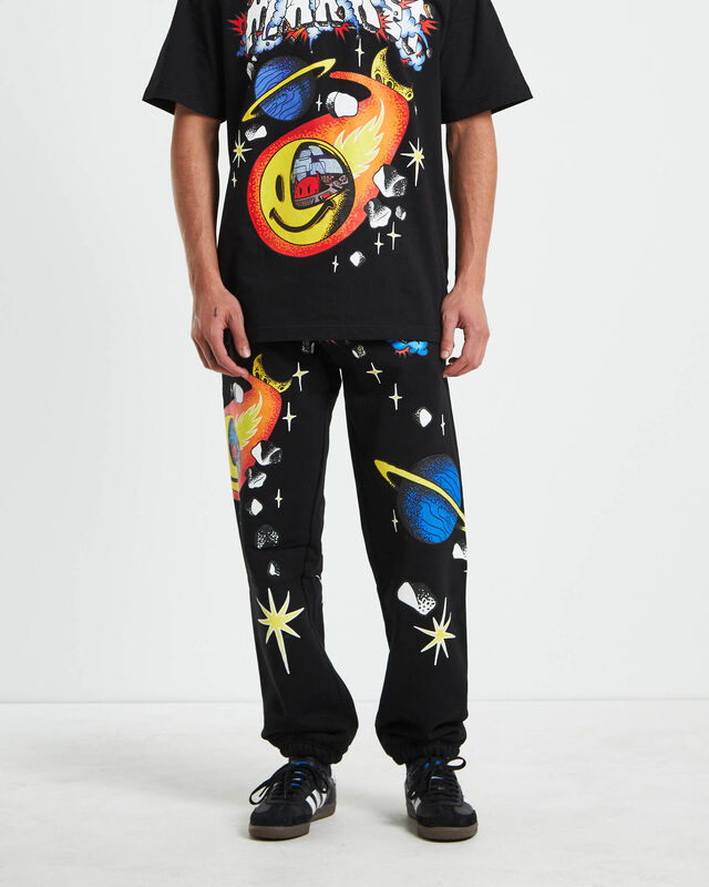 Smiley Conflicted Sweatpants in Black, hi-res image number null