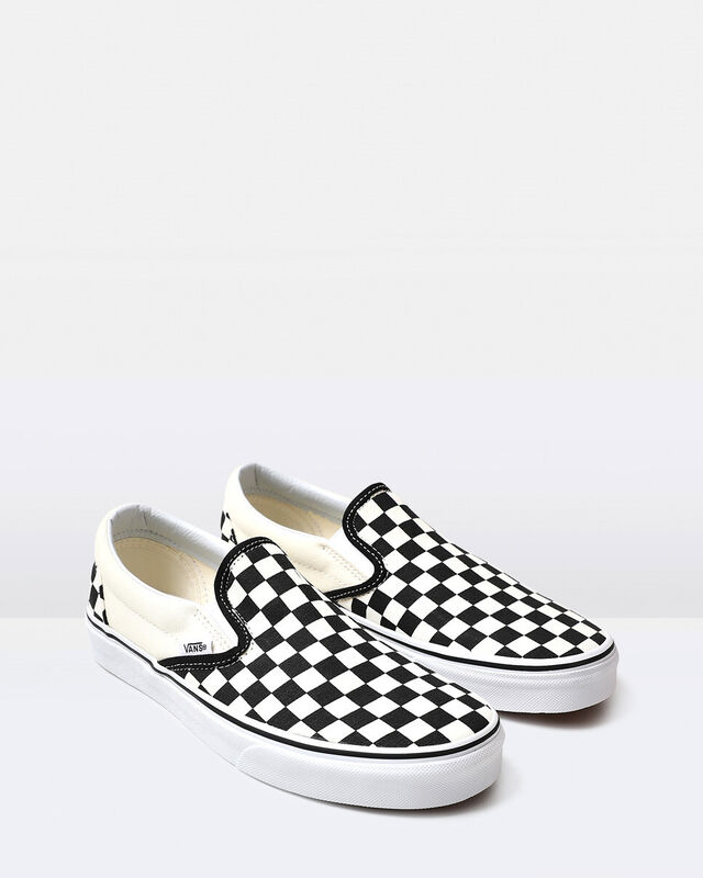Classic Slip On Checkerboard Sneakers Black/White, hi-res image number null