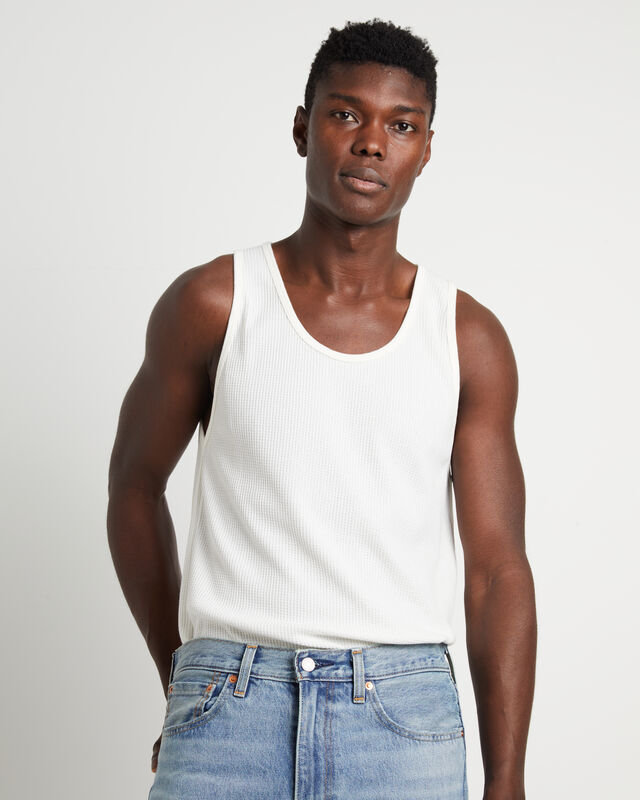 Trade Waffle Tank in Vintage White, hi-res image number null