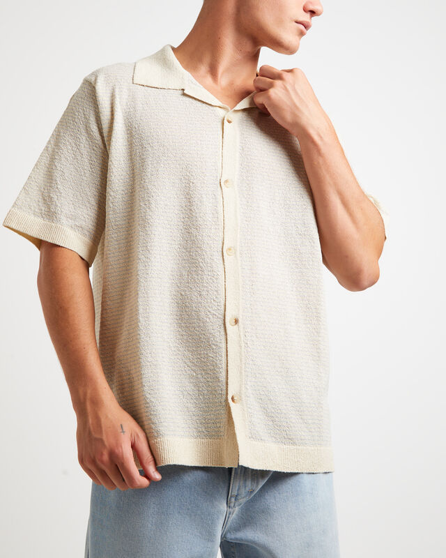 Boucle Bowler Short Sleeve Shirt in Natural, hi-res image number null