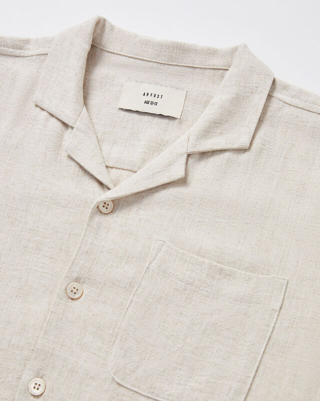 Teen Boys Harrison Linen Short Sleeve Shirt in Natural, hi-res image number null