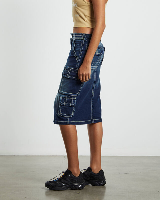 Midi Low Rise Cargo Skirt Big T Mosaic Canyon Blue, hi-res image number null