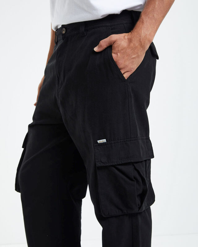 Green Onions Cargo Pants Washed Black, hi-res image number null