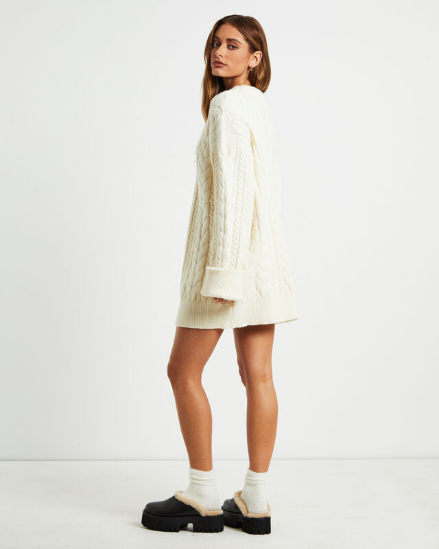 Nellie Long Sleeve Knit Jumper Cream, hi-res image number null