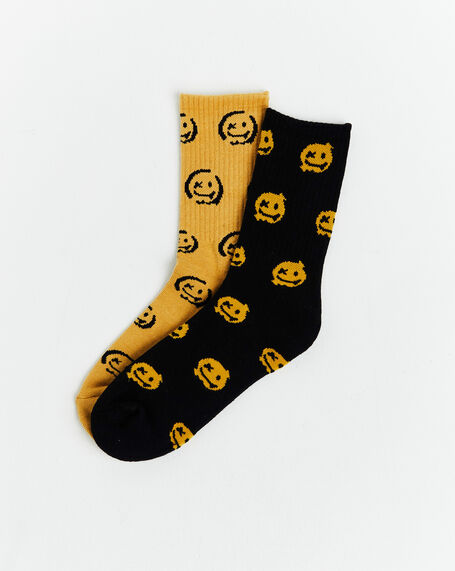 Playdead 2 Pack Socks in Yellow/Black