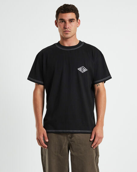 Scribble Contrast Short Sleeve T-Shirt Black