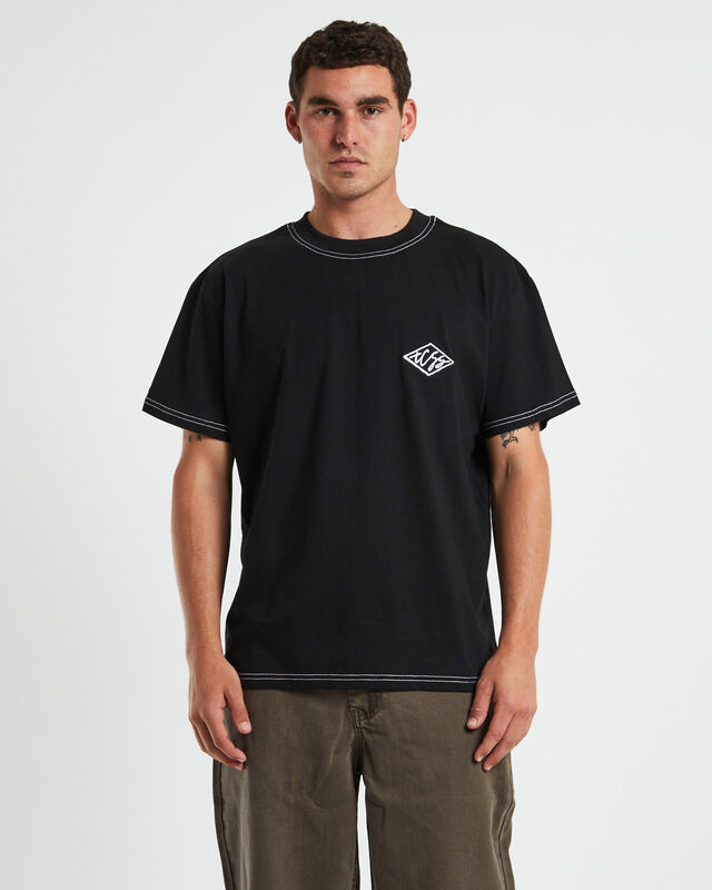 Scribble Contrast Short Sleeve T-Shirt Black, hi-res image number null