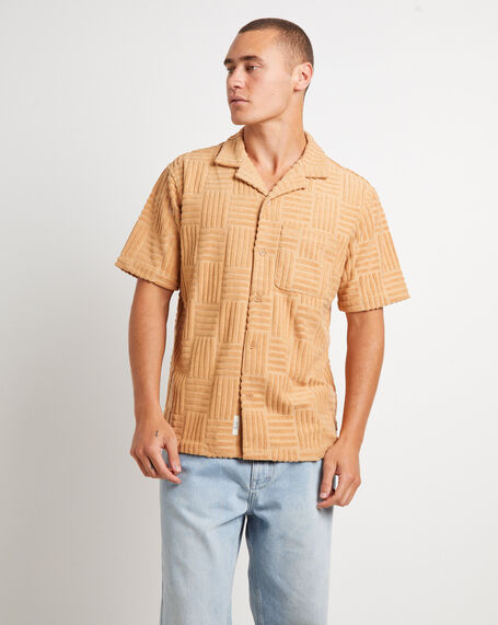 The Barton Terry Short Sleeve Resort Shirt in Rust