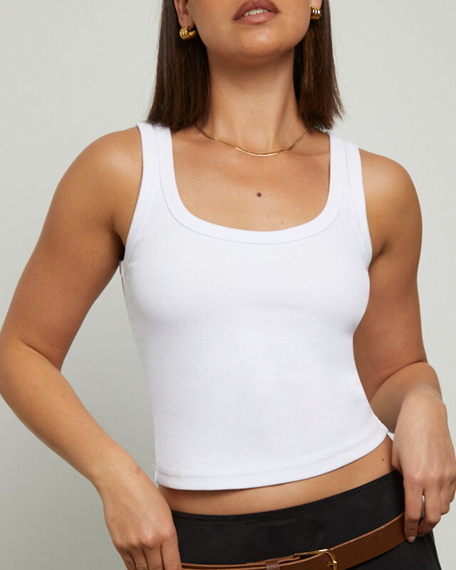 Super Scoop Classic Tank Top in White, hi-res image number null