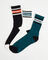 Madison Heights 3 Pack Socks in Black/Natural/Green