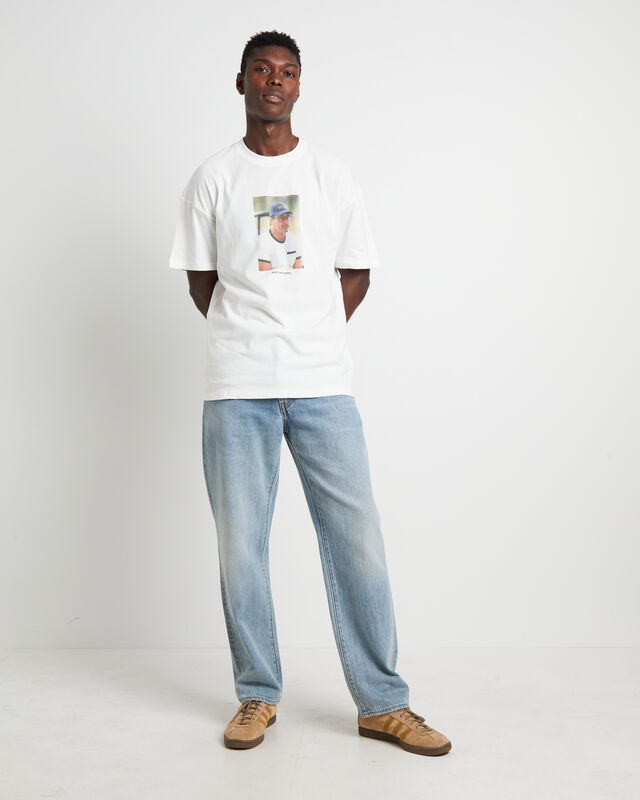 Jon Short Sleeve T-Shirt in Solid Washed White, hi-res image number null