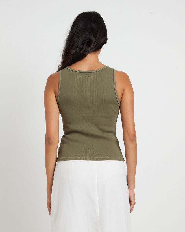 Lagoon Muscle Tank Top in Khaki, hi-res image number null