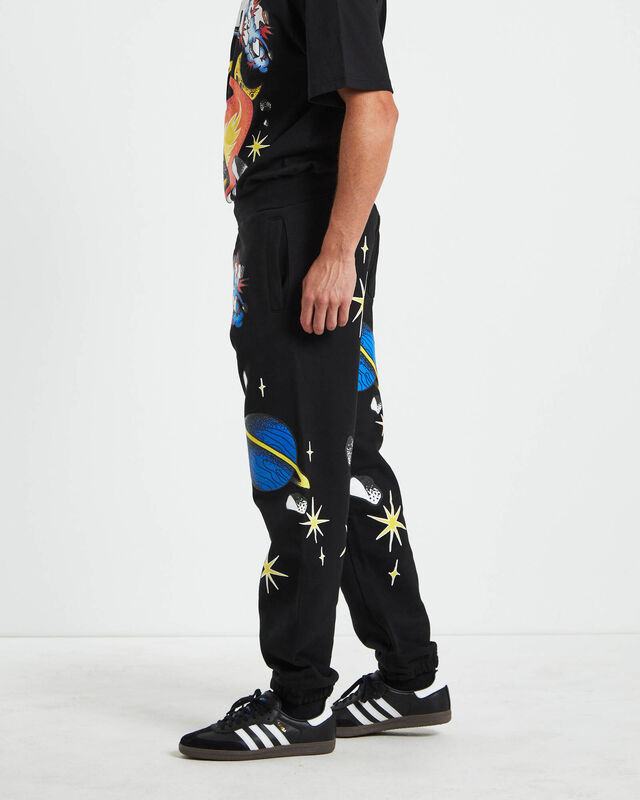 Smiley Conflicted Sweatpants in Black, hi-res image number null