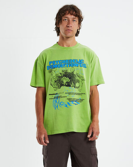 Psych Rev Short Sleeve T-Shirt Lime Green