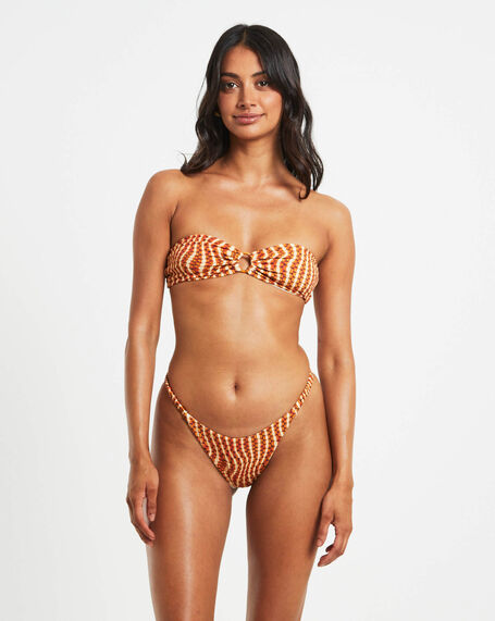 Paloma Geo Warp Bandeau Bikini Set in Assorted
