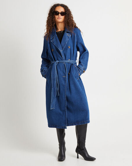 Charlie Trench Coat French Blue